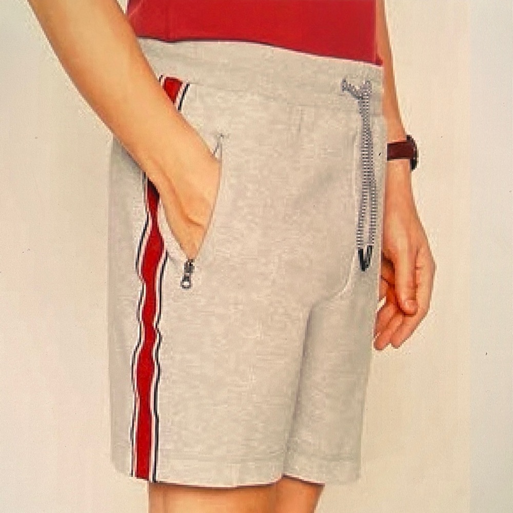 NWT UK Brand Red Herring Mens Side Stripe Knit Shorts